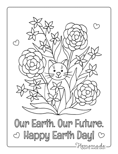 Earth Day Coloring Pages Garden Flowers Our Earth Our Future