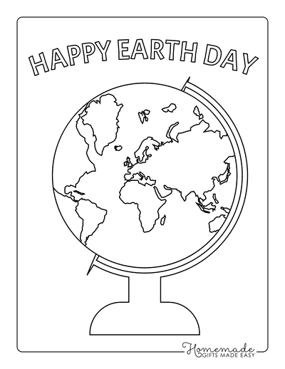 Earth Day Coloring Pages Globe
