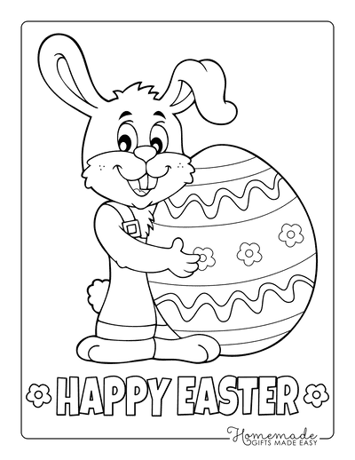 Easter Coloring Pages Cartoon Bunny Egg Preschoolers