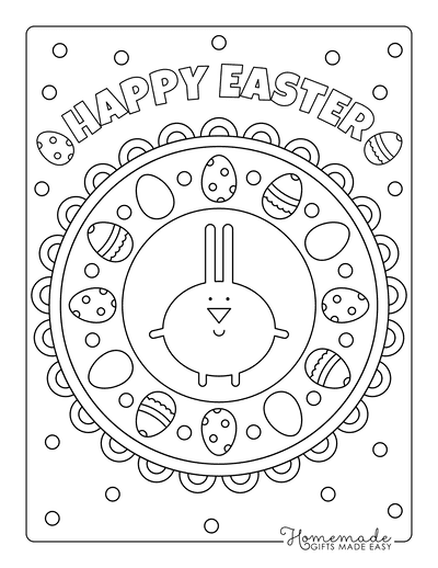 Easter Coloring Pages Cute Mandala for Kids