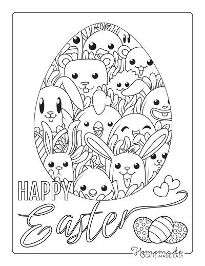 Easter Coloring Pages Cute Spring Egg