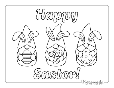 Easter Coloring Pages Easy Cute Easter Gnomes