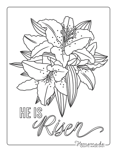 Easter Coloring Pages Lilies He Is Risen