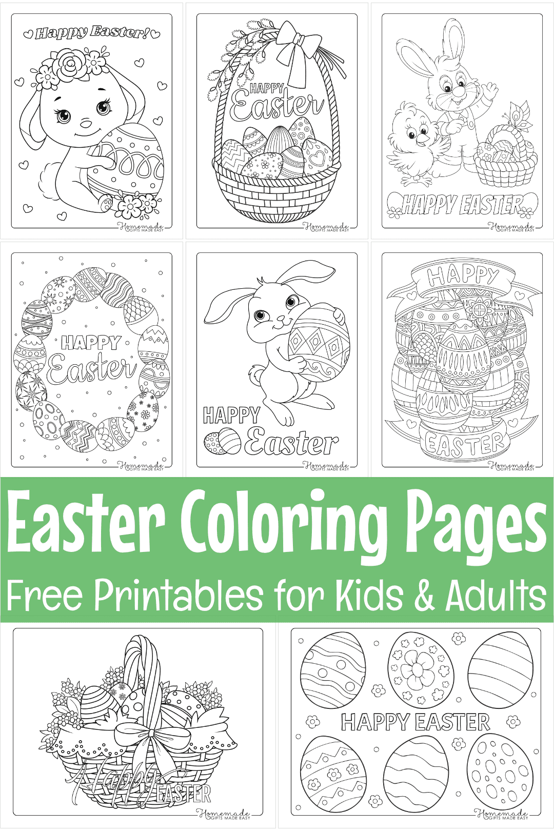 Happy Easter Coloring Book For Kids Ages 8-12: Funny & Easy