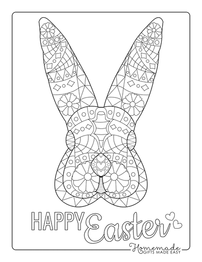 Easter Coloring Pages Patterned Bunny Head for Adults