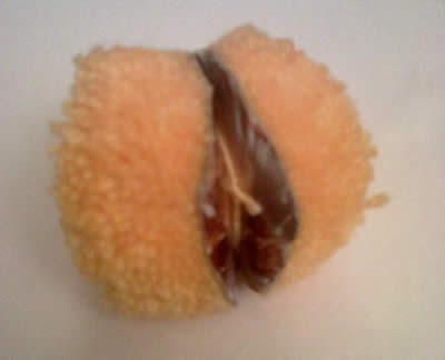 easter craft ideas - pom pom chick step 2