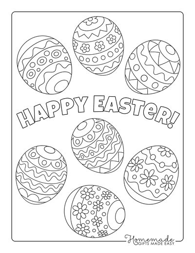 Easter Egg Coloring Pages Collection Patterned