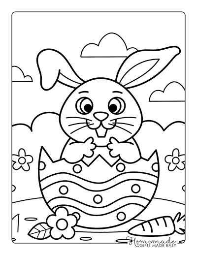 Easter Egg Coloring Pages Cute Bunny in Easter Egg