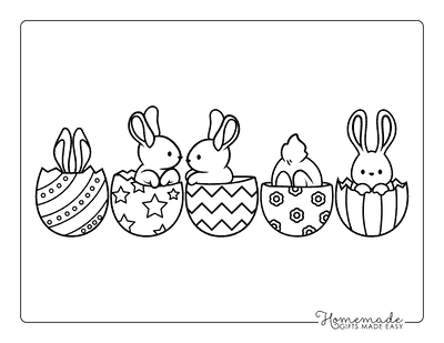 Easter Egg Coloring Pages Cute Easter Bunny Friends and Easter Eggs
