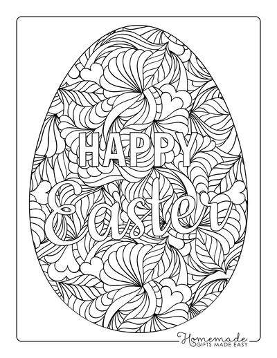 Easter Egg Coloring Pages Detailed Pattern for Adults