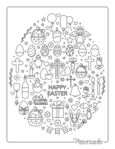 Easter Egg Coloring Pages Easter Icons
