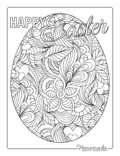 Easter Egg Coloring Pages Intricate Swirly Patterned for Adults