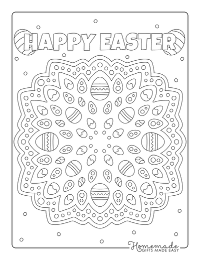 Easter Egg Coloring Pages Mandala Mini Eggs