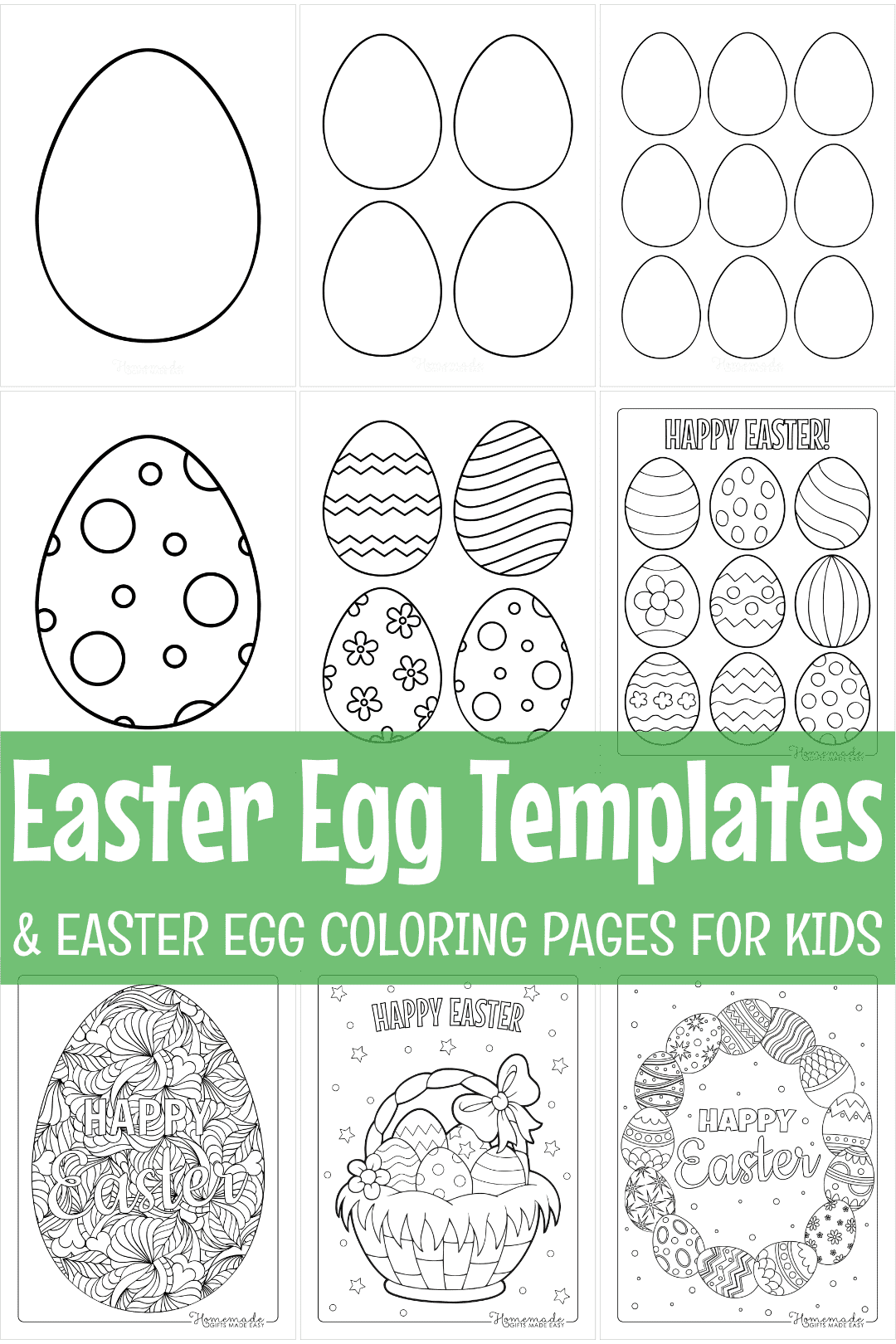 66 free printable Easter egg coloring pages and templates