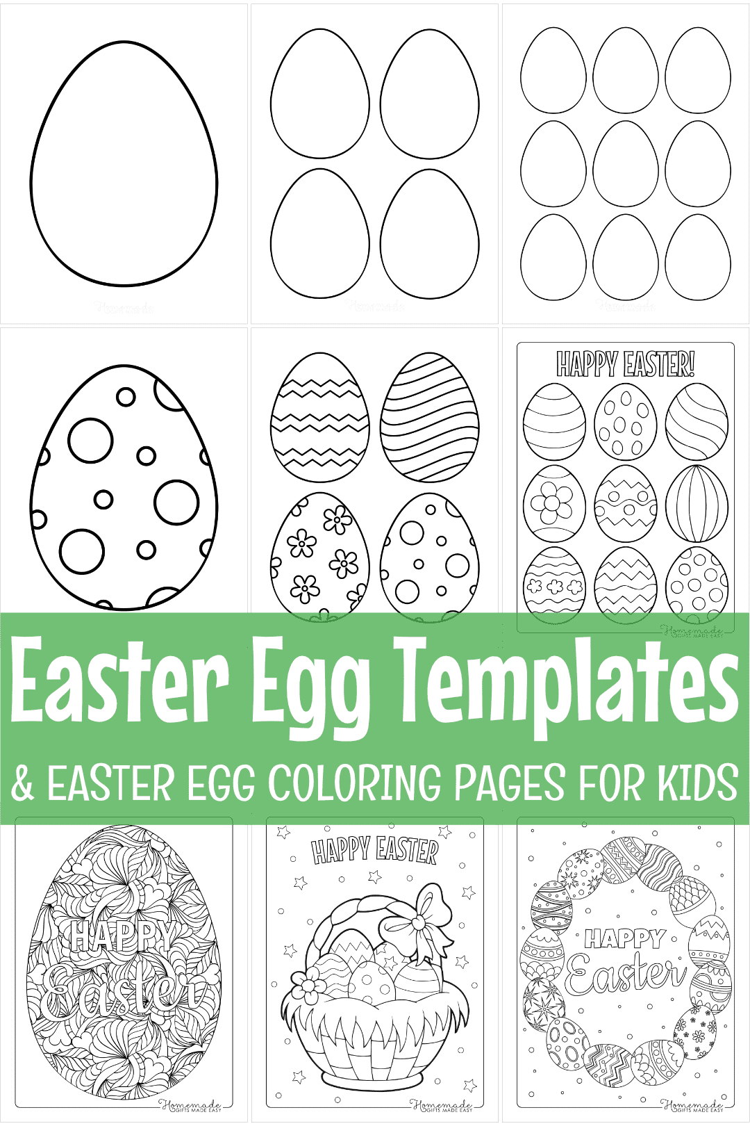 Free Easter Egg Coloring Pages and Printable Templates