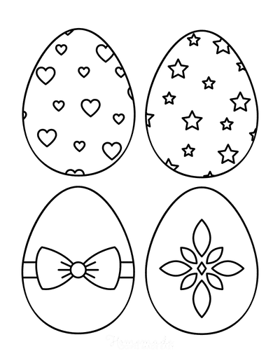 Easter Egg Coloring Pages Patterned 2 Medium 4