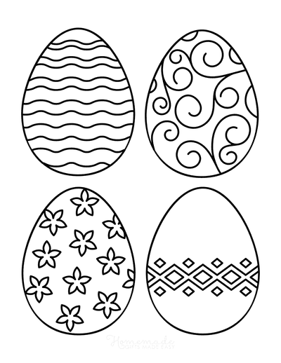 Easter Egg Coloring Pages Patterned 4 Medium 4