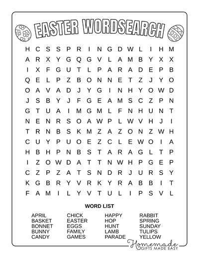 Best Easter Word Search Puzzles For Kids