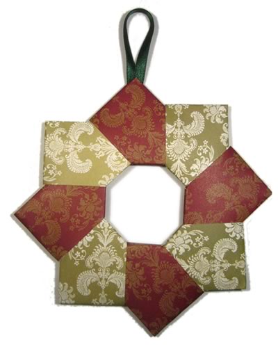 homemade christmas decorations - origami wreath