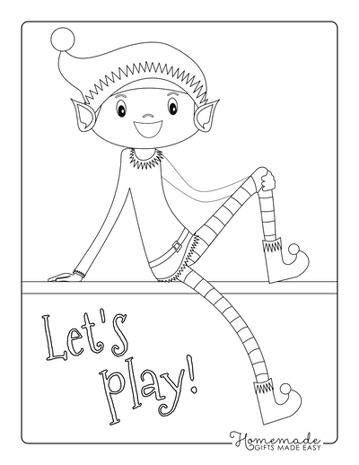 Elf Coloring Page Elf on the Shelf Lets Play