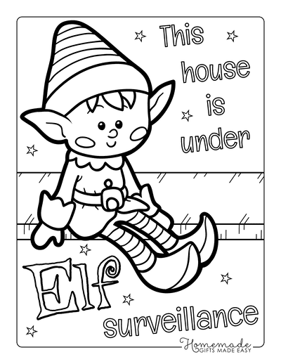 elves coloring sheets