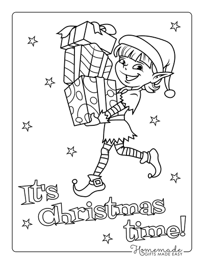 elves coloring sheets