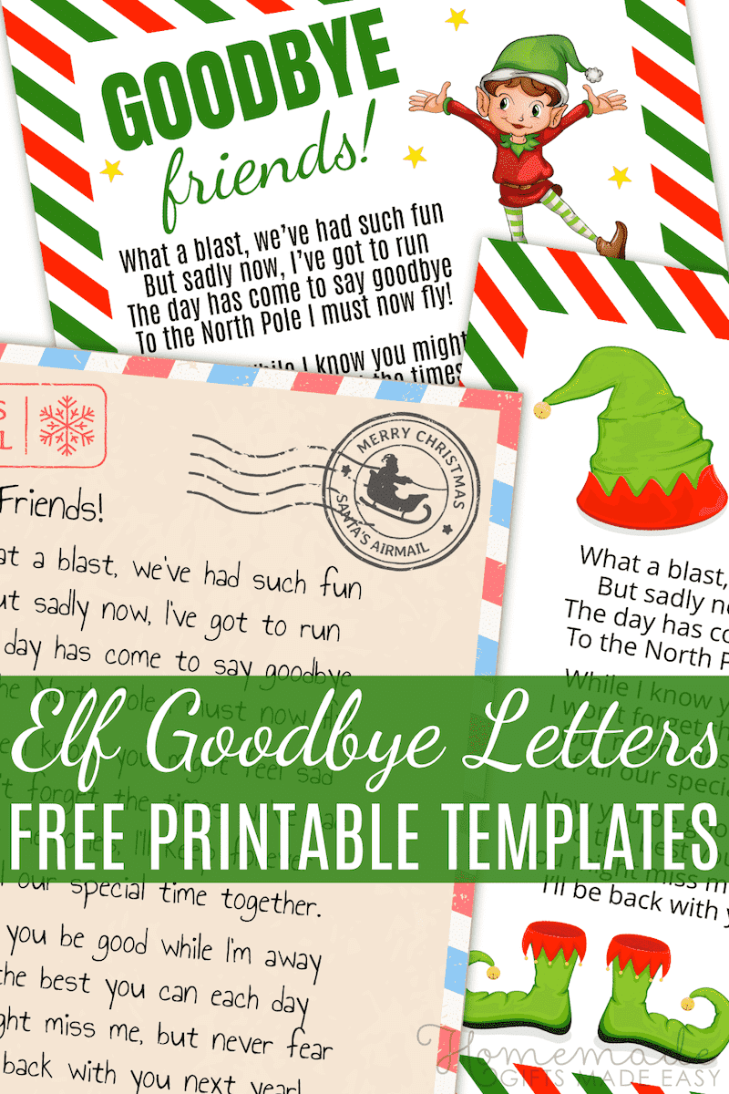 Free Printable Elf Goodbye Letters - Farewell from Elf On The Shelf!