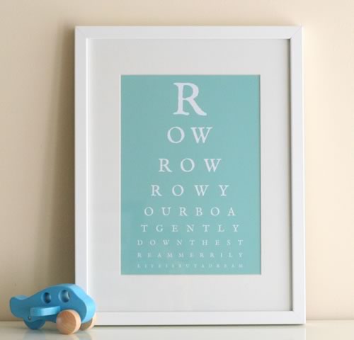 Row row your boat nursery eye chart art