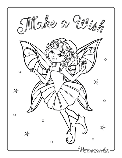 Fairy Coloring Pages Make a Wish