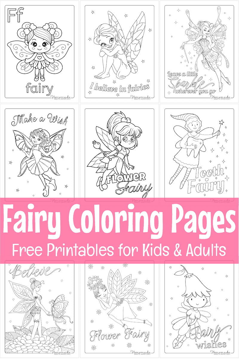 coloring pages and fairy