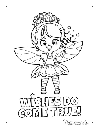 Fairy Coloring Pages Wishes Do Come True