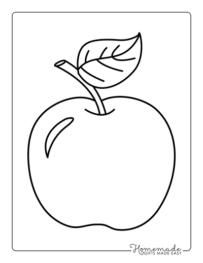 Fall Coloring Pages Apple Template Preschoolers Large