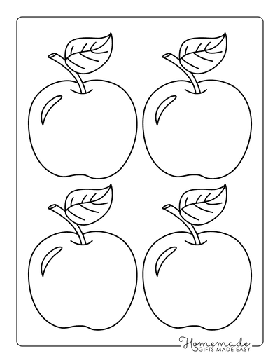 Fall Coloring Pages Apple Template Preschoolers Medium