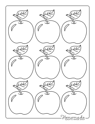 Fall Coloring Pages Apple Template Preschoolers Small