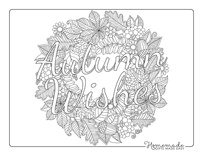 Fall Coloring Pages Autumn Wishes Leaf Mandala