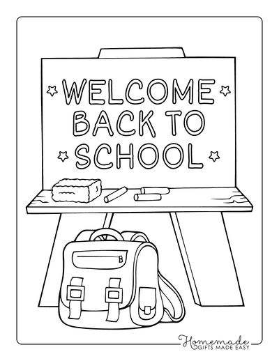Fall Coloring Pages Back to School Chalkboard Bag