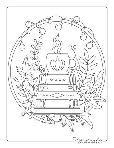Fall Coloring Pages Cozy Autumn Leaves Pumpkin Spice Books Fall Coloring Pages Cozy Autumn Leaves Pumpkin Spice Books