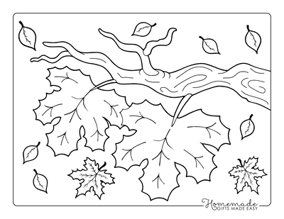 Fall Coloring Pages Falling Leaves for Preschoolers