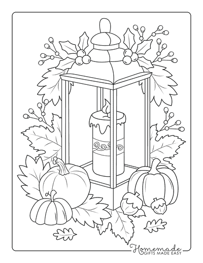 Fall Coloring Pages Simple Autumn Candle Lantern Pumpkins Fall Coloring Pages Simple Autumn Candle Lantern Pumpkins