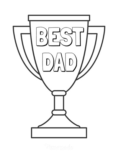 Fathers Day Coloring Pages Best Dad Trophy