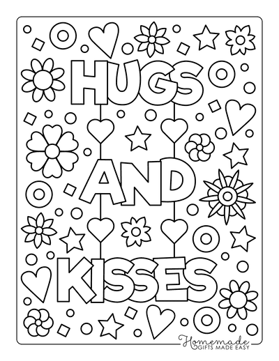 Fathers Day Coloring Pages Hugs and Kisses