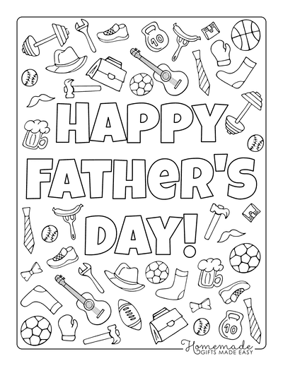 Fathers Day Coloring Pages Icons