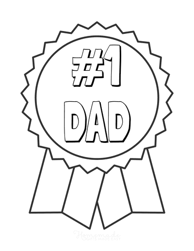 Fathers Day Coloring Pages Number One Dad