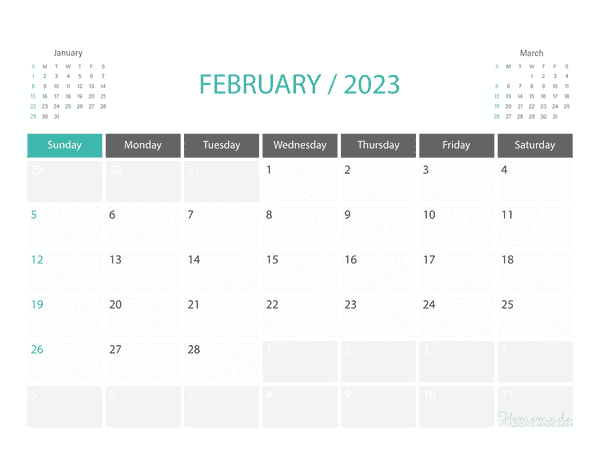 February 2023 Calendar | Free Printable with Holidays