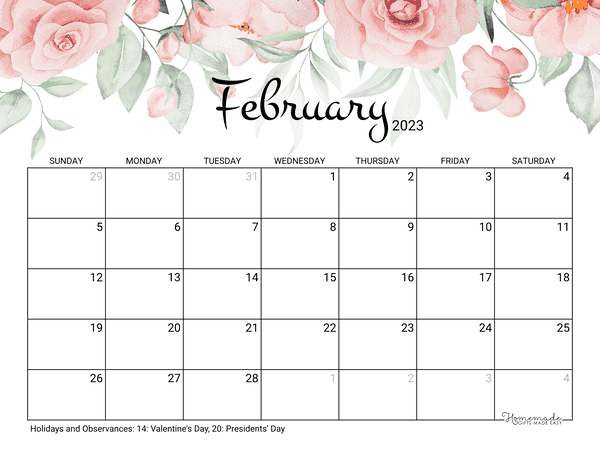 Printable Calendar Free Printable Monthly Calendars To Download For 2023