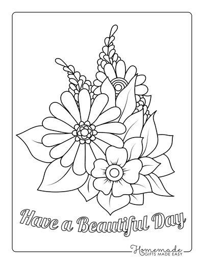 Flower Coloring Pages Arrangement