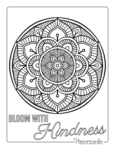 Flower Coloring Pages Detailed Patterned Mandala