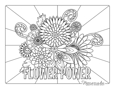 Flower Coloring Pages Doodle for Adults