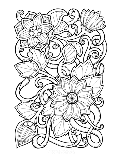 floral coloring book pages