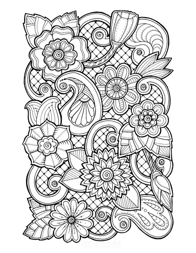 Flower Coloring Pages Doodle to Color 3